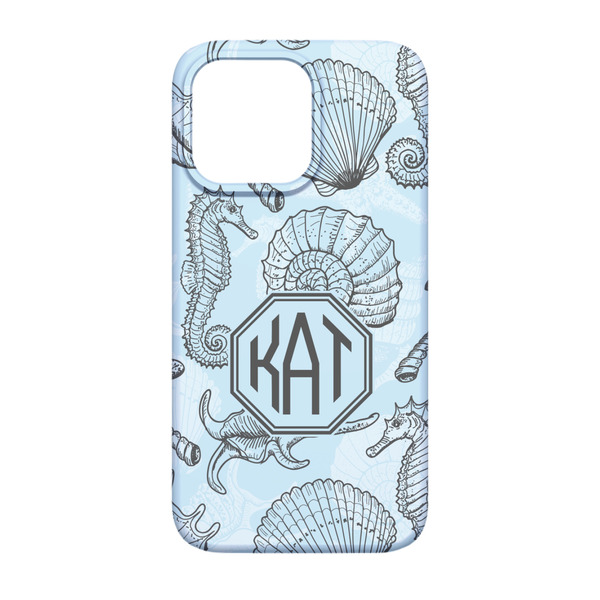 Sea-blue Seashells iPhone 13 Pro Case - Back
