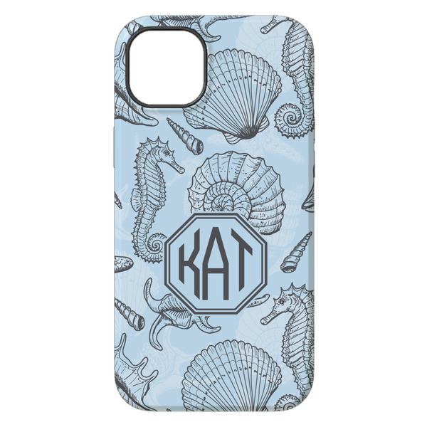 Sea-blue Seashells iPhone 14 Pro Max Tough Case - Back