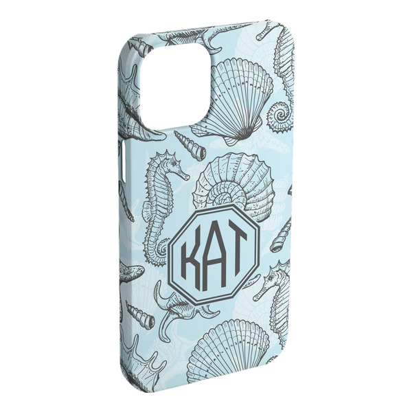 Custom Sea-blue Seashells iPhone Case - Plastic (Personalized)