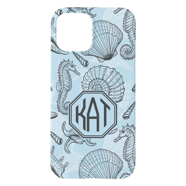 Sea-blue Seashells iPhone 15 Pro Max Case - Back