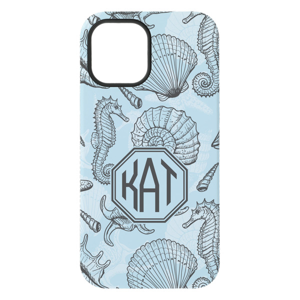 Sea-blue Seashells iPhone 15 Pro Max Tough Case - Back