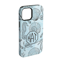 Sea-blue Seashells iPhone Case - Rubber Lined - iPhone 15 Pro (Personalized)