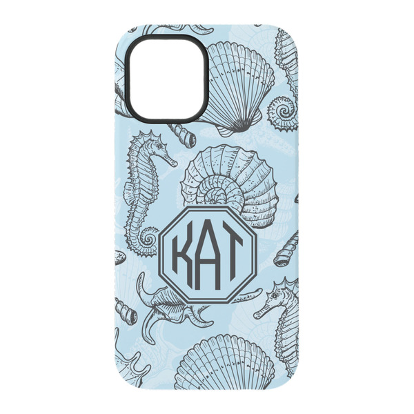 Sea-blue Seashells iPhone 15 Pro Tough Case - Back