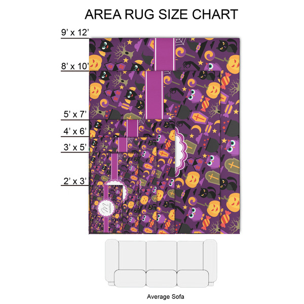 Halloween 2'x3' Indoor Area Rugs - Size Chart
