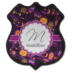 Halloween Iron On Shield Patch C w/ Name and Initial