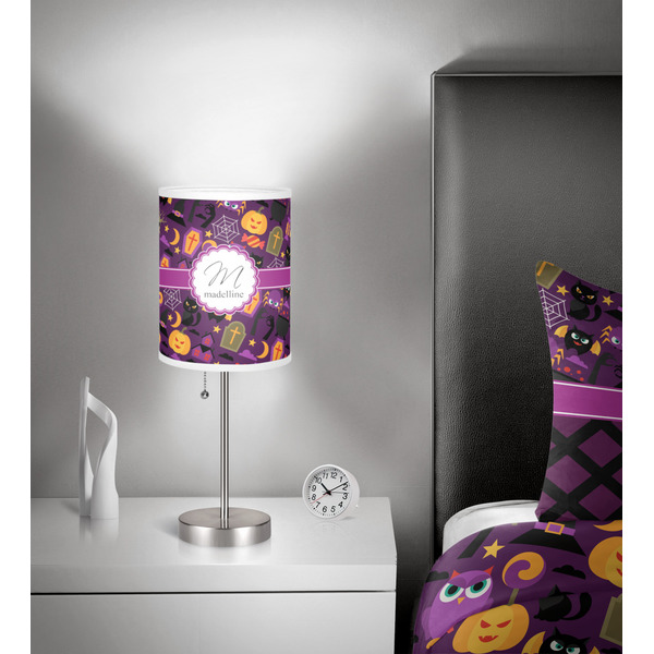 Halloween 7 inch drum lamp shade - in room