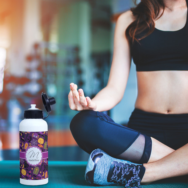 Halloween Aluminum Water Bottle - White LIFESTYLE