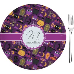 Halloween 8" Glass Appetizer / Dessert Plates - Single or Set (Personalized)