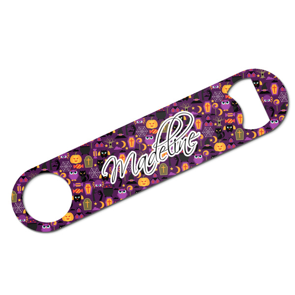 Custom Halloween Bar Bottle Opener w/ Name and Initial