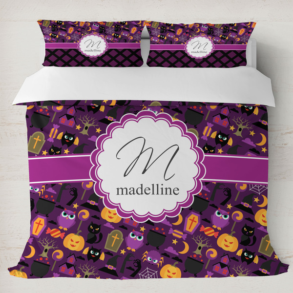 Custom Halloween Duvet Cover Set - King (Personalized)