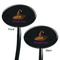 Halloween Black Plastic 7" Stir Stick - Double Sided - Oval - Front & Back