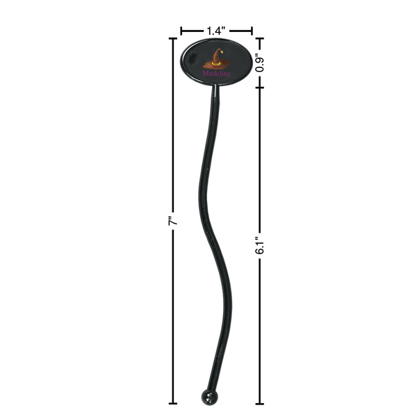Halloween Black Plastic 7" Stir Stick - Oval - Dimensions