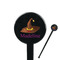 Halloween Black Plastic 7" Stir Stick - Round - Closeup