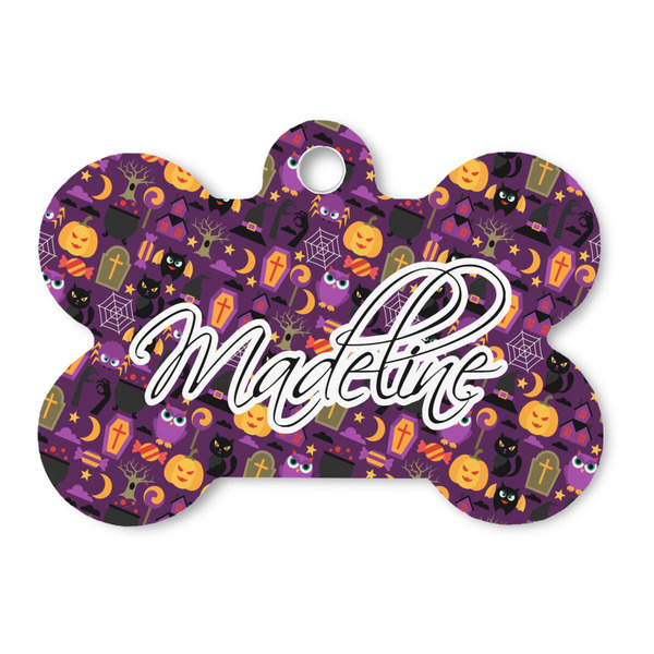 Custom Halloween Bone Shaped Dog ID Tag (Personalized)