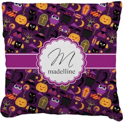 Halloween Faux-Linen Throw Pillow 16" (Personalized)