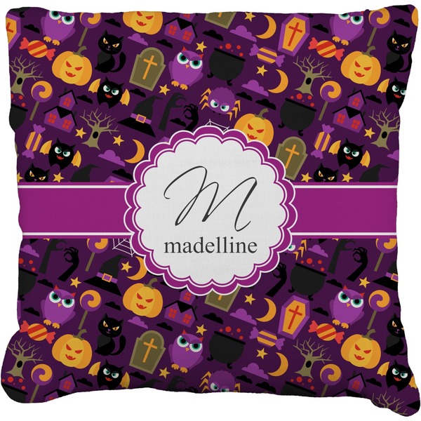 Custom Halloween Faux-Linen Throw Pillow 16" (Personalized)