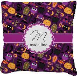 Halloween Faux-Linen Throw Pillow 18" (Personalized)
