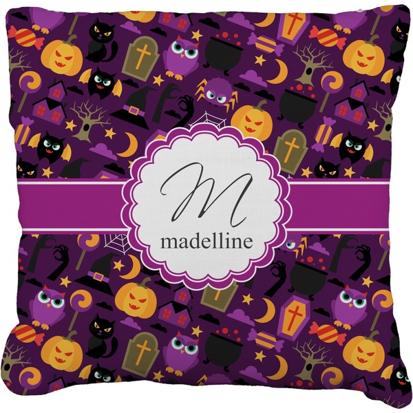 Custom Halloween Faux-Linen Throw Pillow 18" (Personalized)