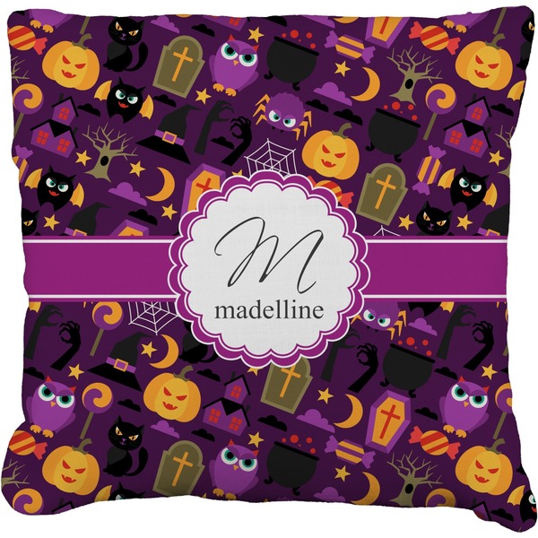 Custom Halloween Faux-Linen Throw Pillow 20" (Personalized)
