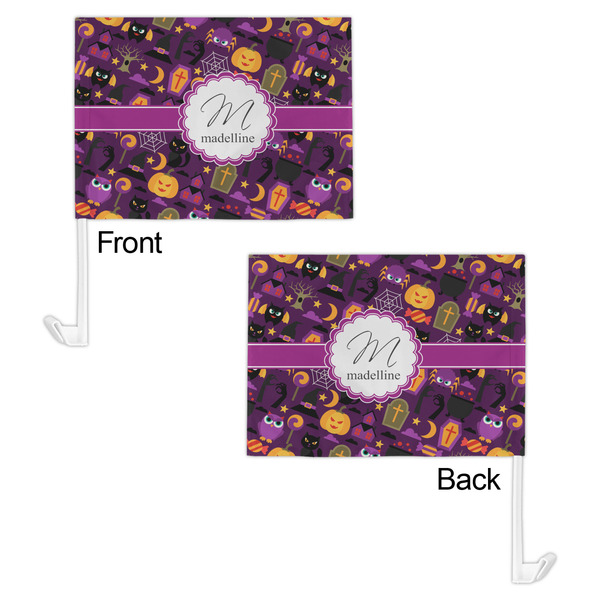 Halloween Car Flag - 11" x 8" - Front & Back View