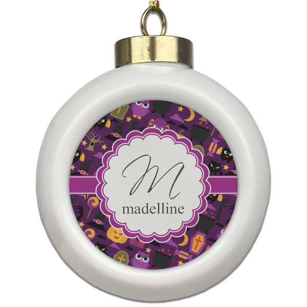 Custom Halloween Ceramic Ball Ornament (Personalized)