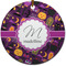 Halloween Round Ceramic Ornament w/ Name and Initial