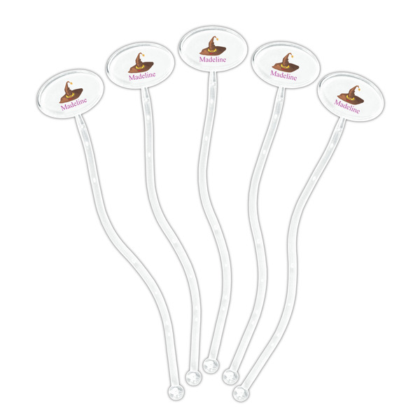Halloween Clear Plastic 7" Stir Stick - Oval - Fan