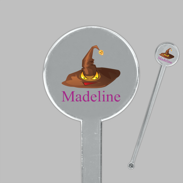 Halloween Clear Plastic 7" Stir Stick - Round - Closeup