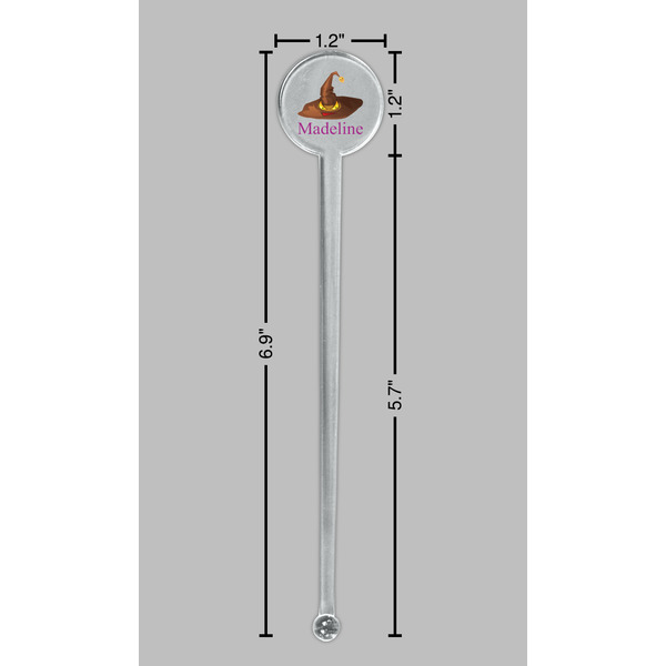 Halloween Clear Plastic 7" Stir Stick - Round - Dimensions