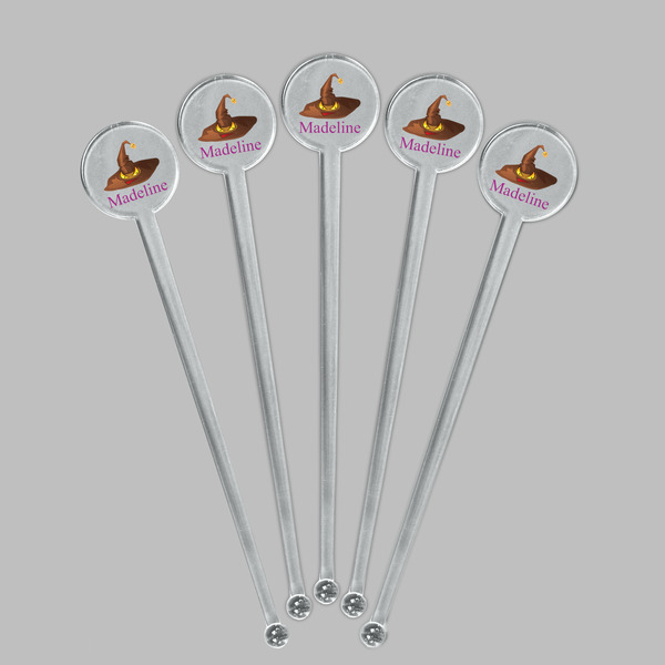 Halloween Clear Plastic 7" Stir Stick - Round - Fan View