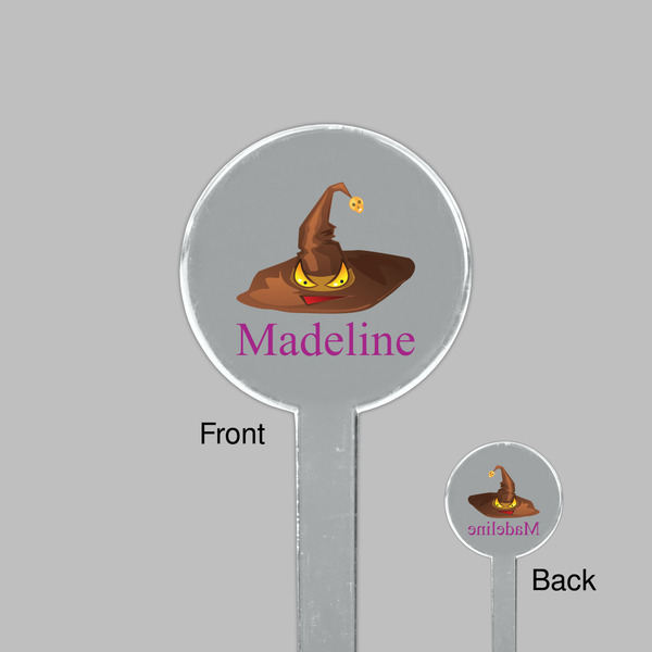 Halloween Clear Plastic 7" Stir Stick - Round - Front & Back