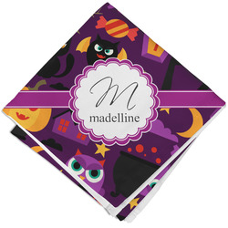 Halloween Cloth Cocktail Napkin - Single w/ Name and Initial