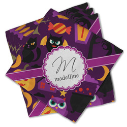Halloween Cloth Cocktail Napkins - Set of 4 w/ Name and Initial