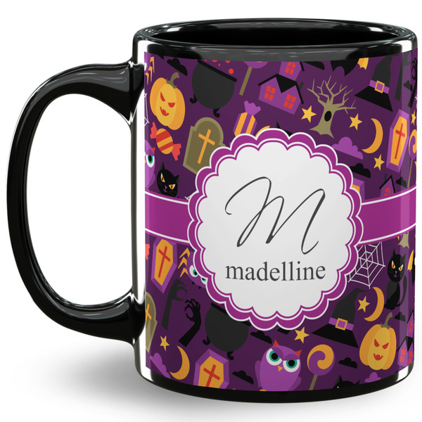 Custom Halloween 11 Oz Coffee Mug - Black (Personalized)
