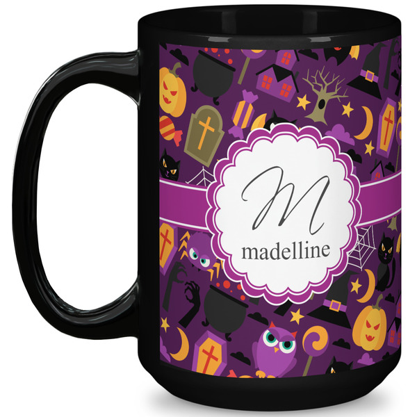 Custom Halloween 15 Oz Coffee Mug - Black (Personalized)