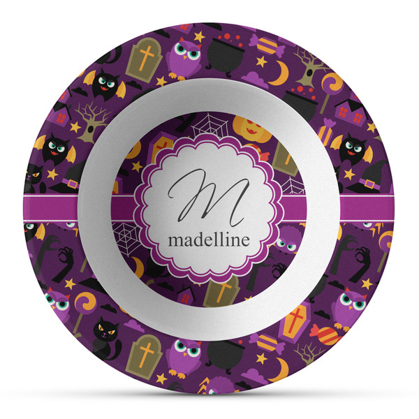 Custom Halloween Plastic Bowl - Microwave Safe - Composite Polymer (Personalized)