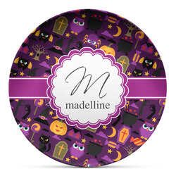 Halloween Microwave Safe Plastic Plate - Composite Polymer (Personalized)