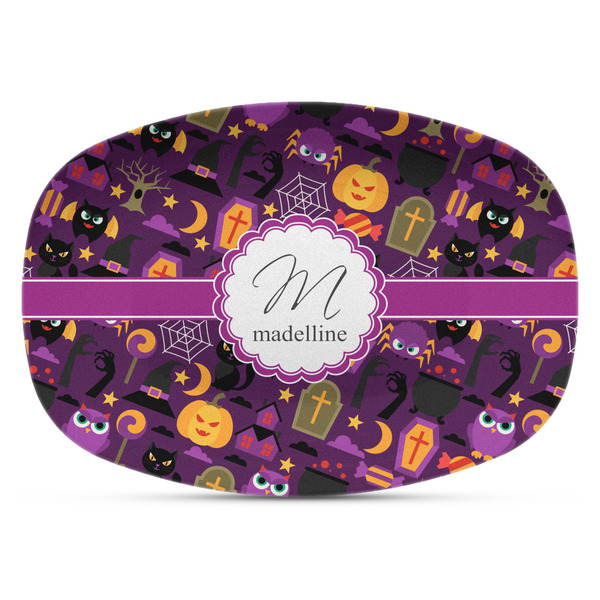 Custom Halloween Plastic Platter - Microwave & Oven Safe Composite Polymer (Personalized)