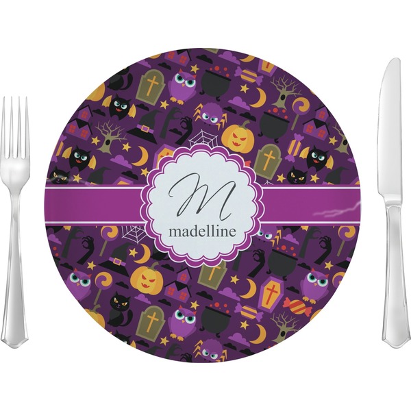 Custom Halloween Glass Lunch / Dinner Plate 10" (Personalized)