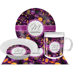 Halloween Dinner Set - Single 4 Pc Setting w/ Name and Initial