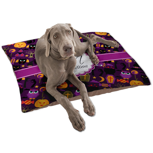 Custom Halloween Dog Bed - Large w/ Name and Initial