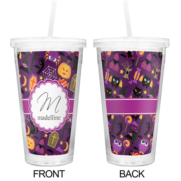 Halloween Double Wall Tumbler with Straw - Approval