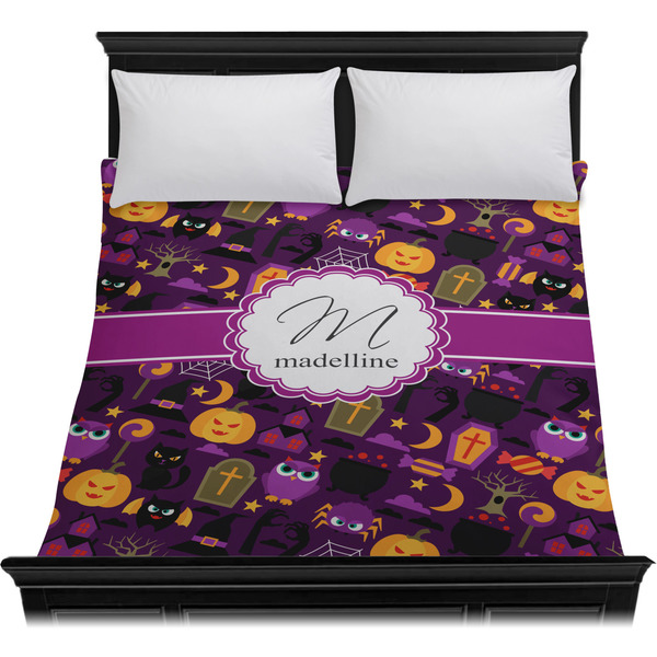Halloween Duvet Cover - Queen - On Bed - No Prop