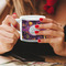 Halloween Espresso Cup - 6oz (Double Shot) LIFESTYLE (Woman hands cropped)