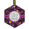 Halloween Frosted Glass Ornament - Hexagon