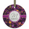 Halloween Flat Glass Ornament - Round w/ Name and Initial