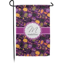 Halloween Small Garden Flag - Double Sided w/ Name and Initial