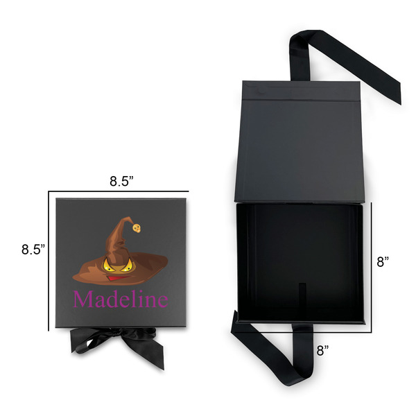 Halloween Gift Boxes with Magnetic Lid - Black - Open & Closed