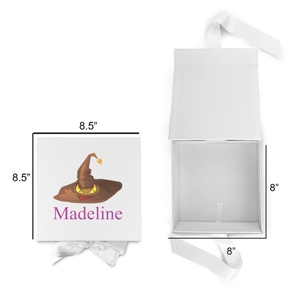 Halloween Gift Boxes with Magnetic Lid - White - Open & Closed