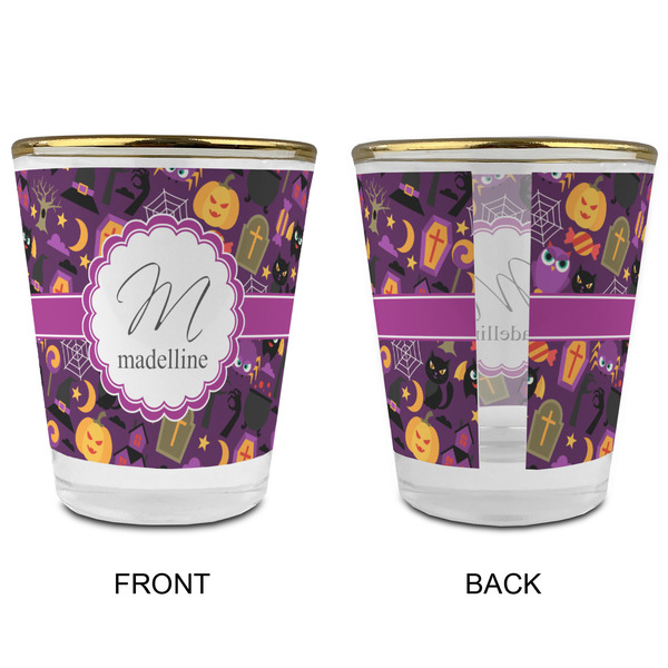 Halloween Glass Shot Glass - with gold rim - APPROVAL